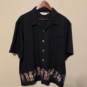Vintage 1960s DaVinci California Hawaiian Hula Girls Shirt